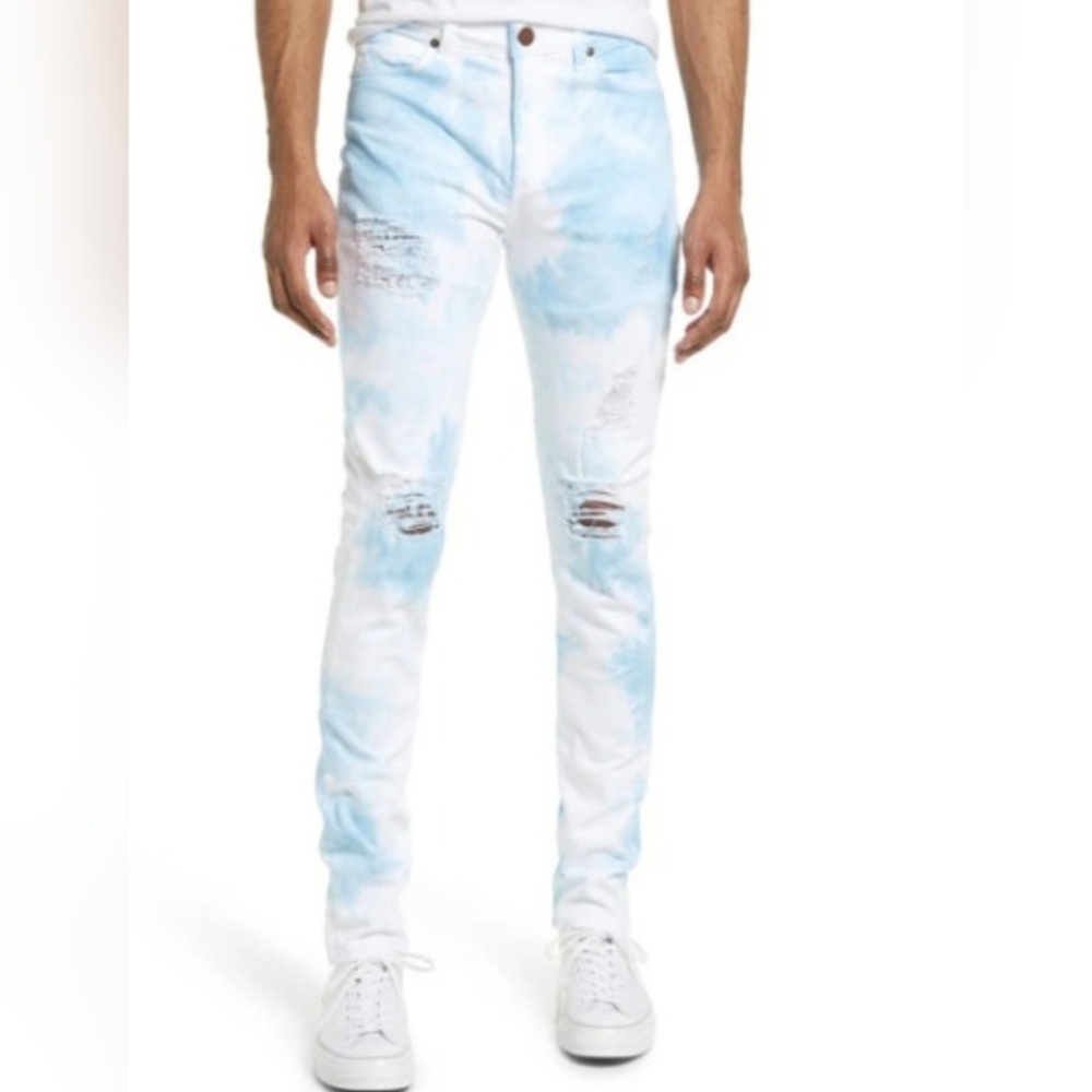 Monfrere Greyson Tie Dye Ripped Skinny Jeans